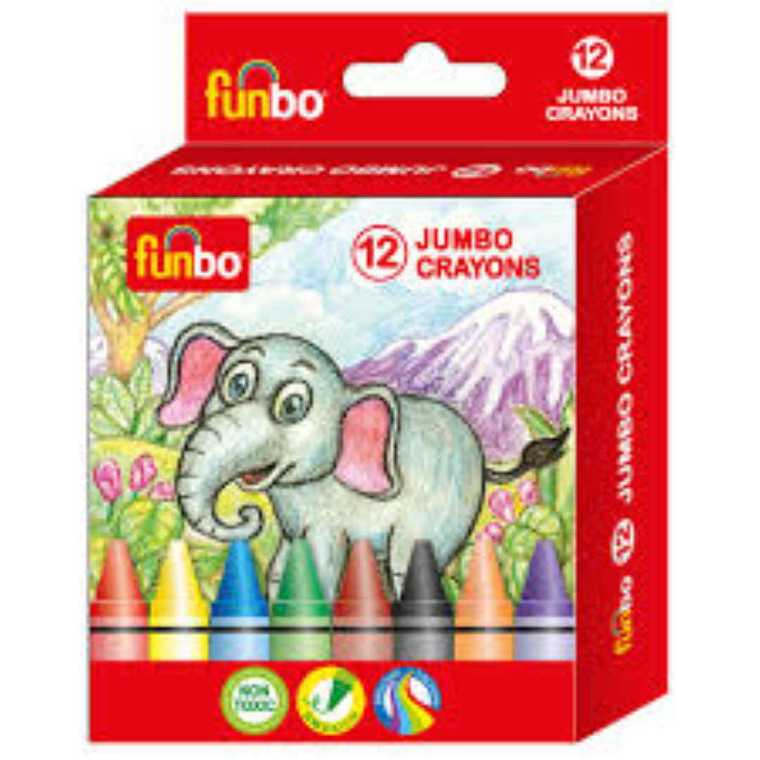 Funbo Jumbo Crayons Pack of 12 Cols FO-JCR-12
